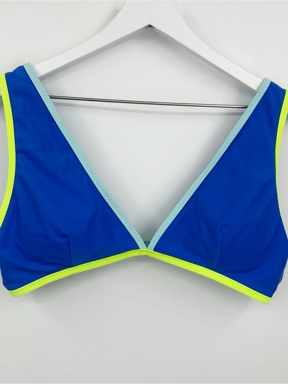 Aerie Blue And Green Scoop Bikini Top Size XL Swim Beach Boho